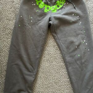 NEW Sp5der Worldwide Young Thug Slate Grey Sp5der Wait Web Pants SIZE S !